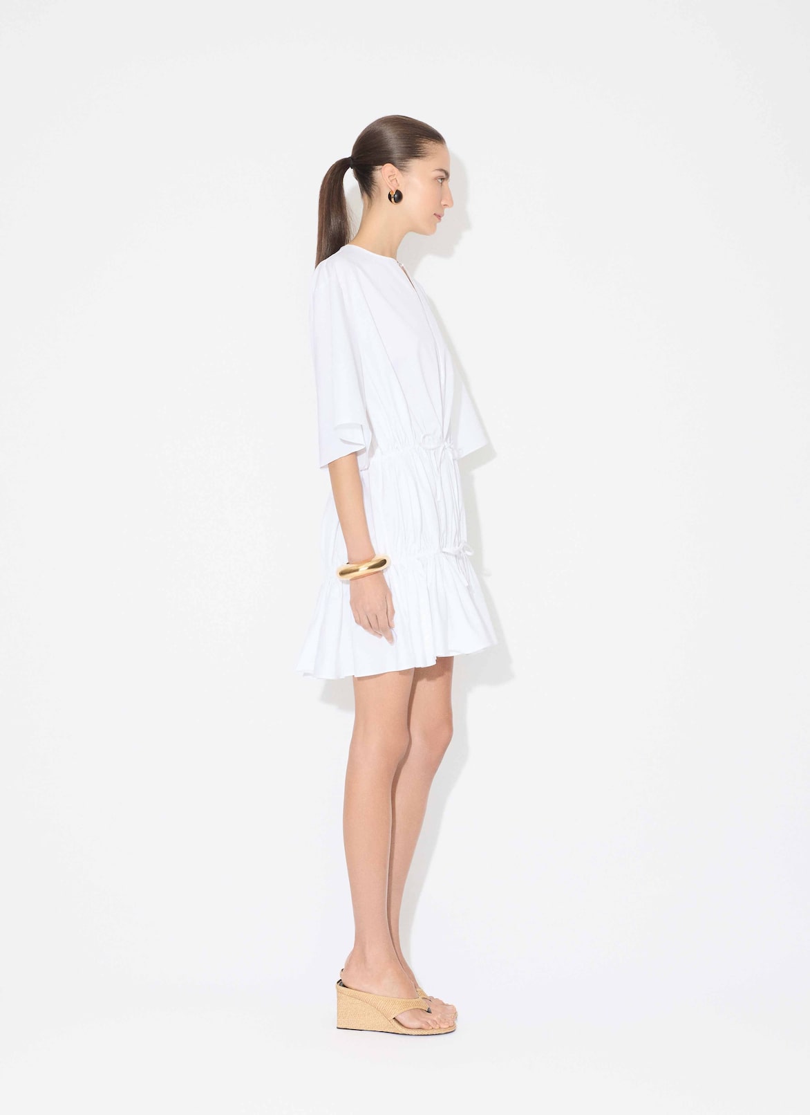COTTON POPLIN DRESS ALAÏA WHITE COTTON POPLIN DRESS